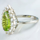 Ellibelle Jewellery Peridot & Diamond Platinum Pear-Shaped Cluster Ring (4.10cts)