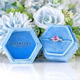Ellibelle Jewellery Pink Sapphire & Vari-Cut Diamond Platinum Cluster Ring