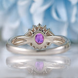 Ellibelle Jewellery Pink Sapphire & Vari-Cut Diamond Platinum Cluster Ring