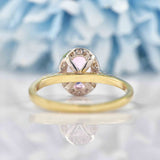 Ellibelle Jewellery Pink Topaz & Diamond 9ct Gold Halo Ring