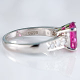 Ellibelle Jewellery Pink Tourmaline & Diamond 18ct White Gold Ring