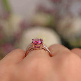 Ellibelle Jewellery Pink Tourmaline & Diamond 18ct White Gold Ring