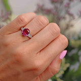 Ellibelle Jewellery Pink Tourmaline & Diamond 18ct White Gold Ring