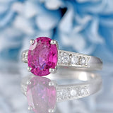 Ellibelle Jewellery Pink Tourmaline & Diamond 18ct White Gold Ring
