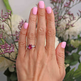 Ellibelle Jewellery Pink Tourmaline & Diamond 18ct White Gold Ring