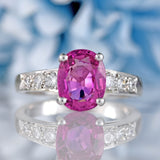 Ellibelle Jewellery Pink Tourmaline & Diamond 18ct White Gold Ring