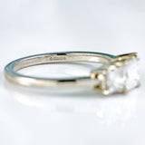 Ellibelle Jewellery Platinum 1 Carat Princess-Cut Diamond Three-Stone Trilogy Ring