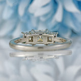 Ellibelle Jewellery Platinum 1 Carat Princess-Cut Diamond Three-Stone Trilogy Ring