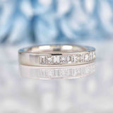 Ellibelle Jewellery Princess & Baguette Diamond Platinum Half Eternity Band Ring (0.70cts)