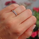 Ellibelle Jewellery Princess & Baguette Diamond Platinum Half Eternity Band Ring (0.70cts)