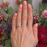 Ellibelle Jewellery Princess-Cut Diamond 18ct White Gold Half-Eternity Wedding Band Ring (1.05cts)