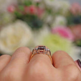 Ellibelle Jewellery Rhodolite Garnet & Diamond 9ct Gold Seven-Stone Ring