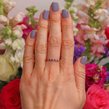 Ellibelle Jewellery Ruby & Diamond 18ct Gold Half-Eternity Thin Band Ring
