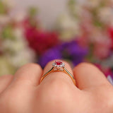 Ellibelle Jewellery Ruby & Diamond 18ct Gold Oval Cluster Ring (0.39ct)
