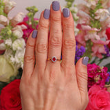 Ellibelle Jewellery Ruby & Diamond 18ct Gold Oval Cluster Ring (0.39ct)