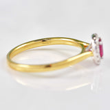 Ellibelle Jewellery Ruby & Diamond 18ct Gold Oval Cluster Ring (0.39ct)