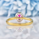 Ellibelle Jewellery Ruby & Diamond 18ct Gold Oval Cluster Ring (0.39ct)