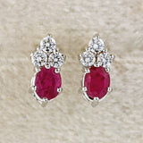Ellibelle Jewellery Ruby & Diamond 18ct Gold Stud Earrings
