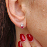 Ellibelle Jewellery Ruby & Diamond 18ct Gold Stud Earrings