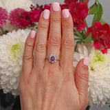 Ellibelle Jewellery Ruby & Diamond 18ct White Gold Cluster Engagement Ring