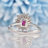 Ellibelle Jewellery Ruby & Diamond 18ct White Gold Cluster Engagement Ring