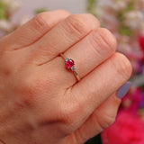 Ellibelle Jewellery Ruby & Diamond 18ct White Gold Oval Three-Stone Engagement Ring (0.42ct)