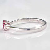 Ellibelle Jewellery Ruby & Diamond 18ct White Gold Oval Three-Stone Engagement Ring (0.42ct)