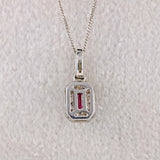 Ellibelle Jewellery Ruby & Diamond 18ct White Gold Pendant Necklace