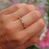 Ellibelle Jewellery Ruby & Diamond 9ct Gold Geometric Stacking Band Ring
