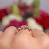 Ellibelle Jewellery Ruby & Diamond 9ct Gold Half-Eternity Band Ring