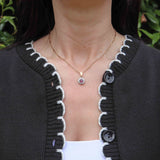 Ellibelle Jewellery Ruby & Diamond White Gold Cluster Pendant