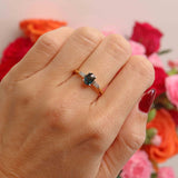 Ellibelle Jewellery Sapphire & Baguette-Cut Diamond 18ct Gold Engagement Ring