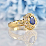 Ellibelle Jewellery Sapphire & Diamond 18ct Gold Cluster Ring