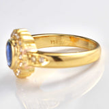 Ellibelle Jewellery Sapphire & Diamond 18ct Gold Cluster Ring