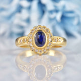 Ellibelle Jewellery Sapphire & Diamond 18ct Gold Cluster Ring