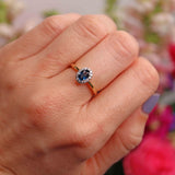 Ellibelle Jewellery Sapphire & Diamond 18ct Gold Oval Cluster Ring (0.53ct)