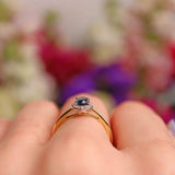 Ellibelle Jewellery Sapphire & Diamond 18ct Gold Oval Cluster Ring (0.53ct)