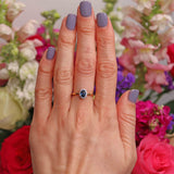 Ellibelle Jewellery Sapphire & Diamond 18ct Gold Oval Cluster Ring (0.53ct)