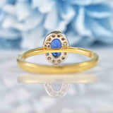 Ellibelle Jewellery Sapphire & Diamond 18ct Gold Oval Cluster Ring (0.53ct)