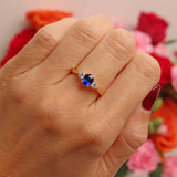 Ellibelle Jewellery Sapphire & Diamond 18ct Gold Three-Stone Trilogy Ring (0.80cts)