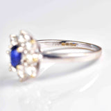 Ellibelle Jewellery Sapphire & Diamond 18ct White Gold Cluster Engagement Ring