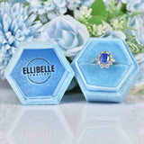 Ellibelle Jewellery Sapphire & Diamond 18ct White Gold Cluster Engagement Ring