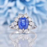 Ellibelle Jewellery Sapphire & Diamond 18ct White Gold Cluster Engagement Ring