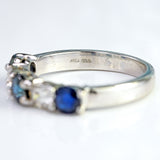 Ellibelle Jewellery Sapphire & Diamond 18ct White Gold Five-Stone Band Ring