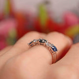 Ellibelle Jewellery Sapphire & Diamond 18ct White Gold Five-Stone Band Ring