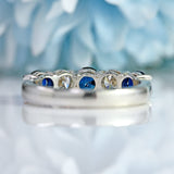 Ellibelle Jewellery Sapphire & Diamond 18ct White Gold Five-Stone Band Ring