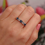 Ellibelle Jewellery Sapphire & Diamond 18ct White Gold Five-Stone Band Ring