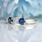 Ellibelle Jewellery Sapphire & Diamond 18ct White Gold Five-Stone Band Ring