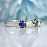 Ellibelle Jewellery Sapphire & Diamond 18ct White Gold Five-Stone Band Ring