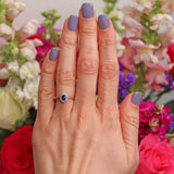 Ellibelle Jewellery Sapphire & Diamond 18ct White Gold Oval Cluster Ring (0.44ct)